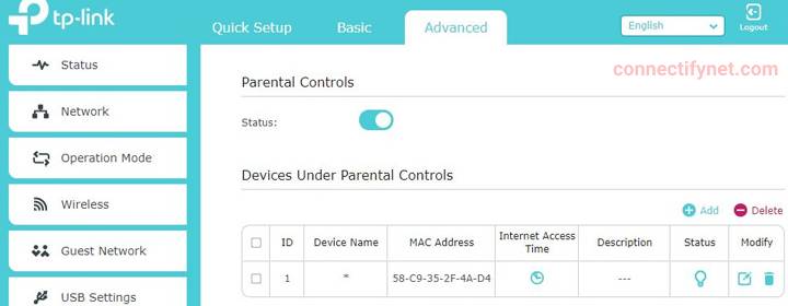 Parental Control Not Working on TP Link Router